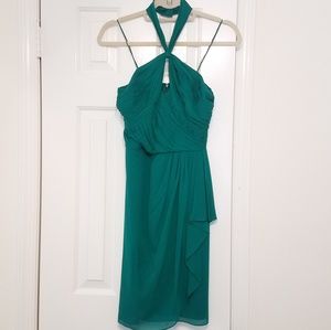 NWT Badgley Mischka green chiffon cocktail dress